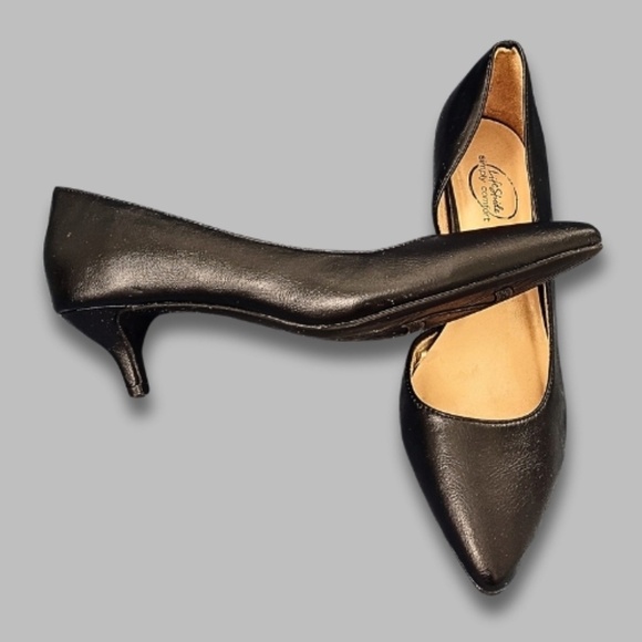 LifeStride Marissa Kitten Heels Simply Comfort Pointed Toe Faux Leather Black 10 - Picture 3 of 6